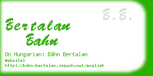 bertalan bahn business card